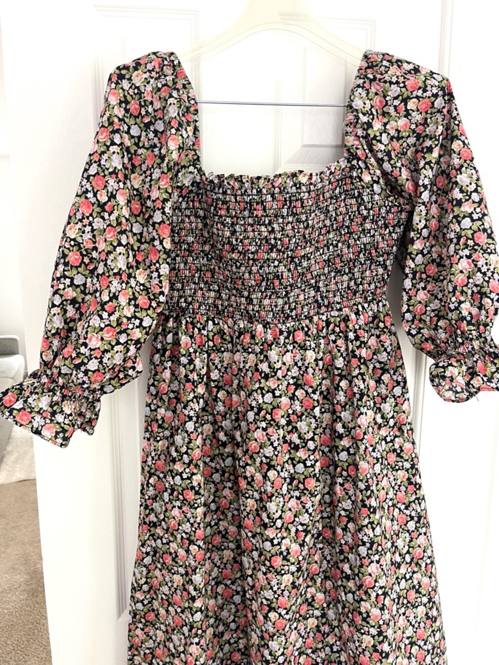 Tuckernuck Hyacinth House Square Neck Smocked Midi Dress